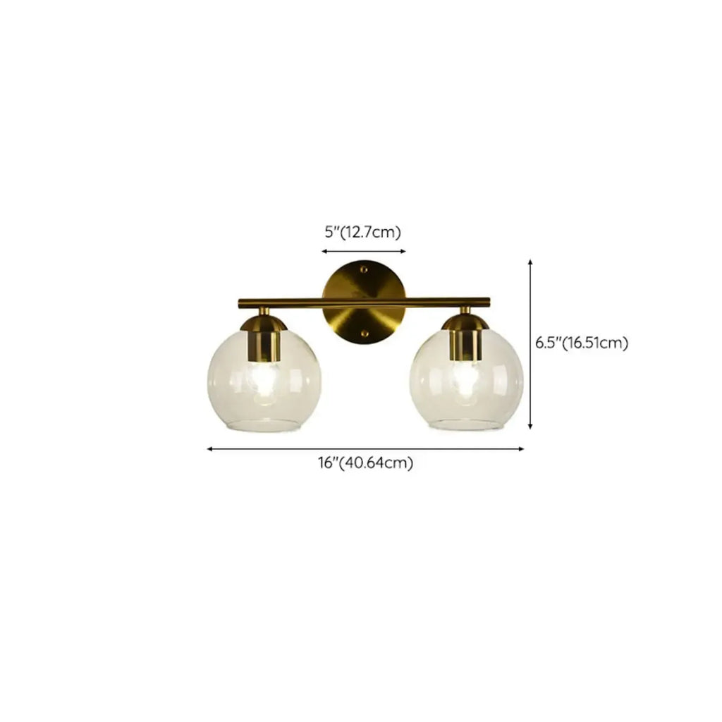 Applique murale moderne à deux globes LED pour salle de bain