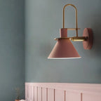 Applique murale conique pour salle de bain avec abat-jour en fer vert