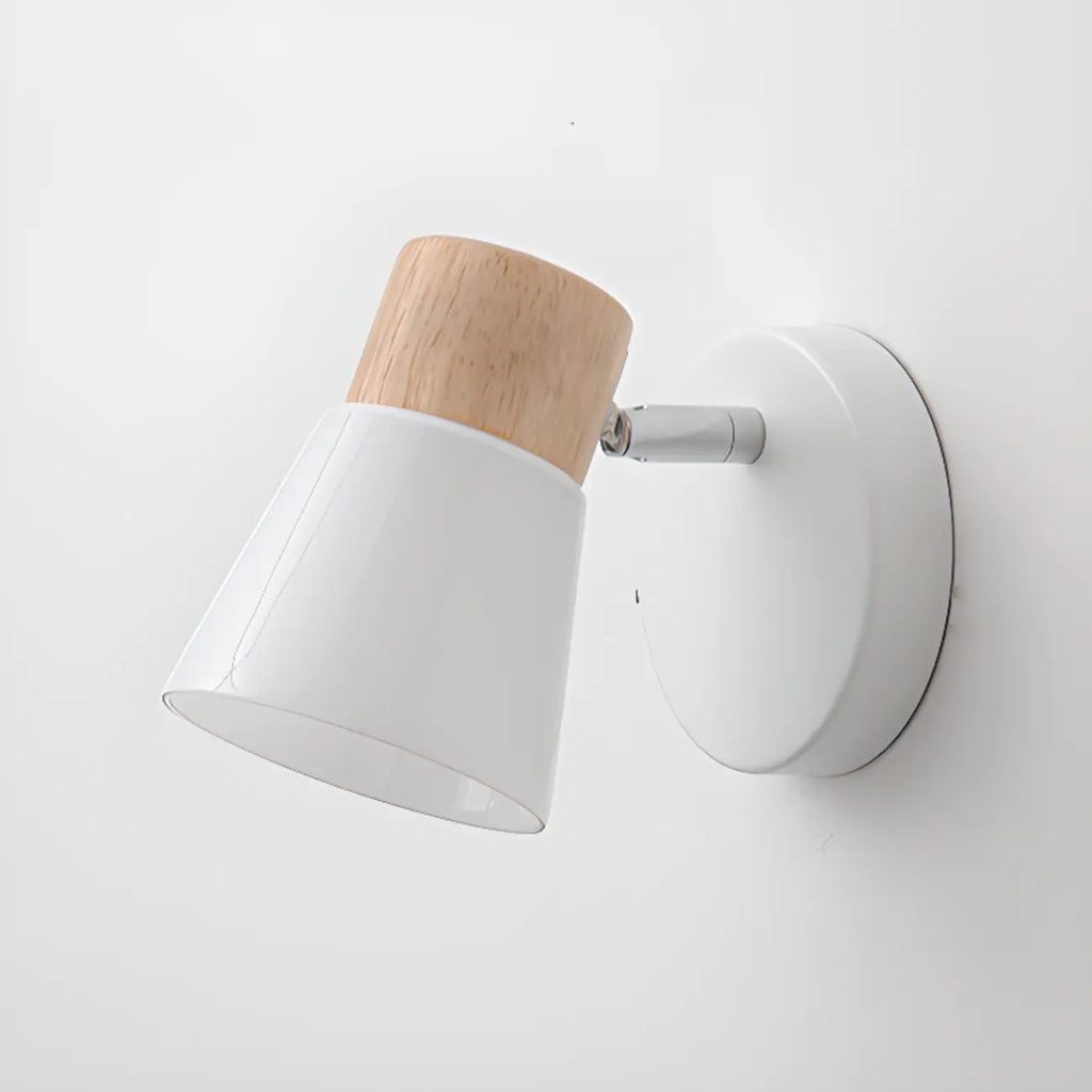 Applique murale moderne à 2 lumières en bois et verre pour salle de bain