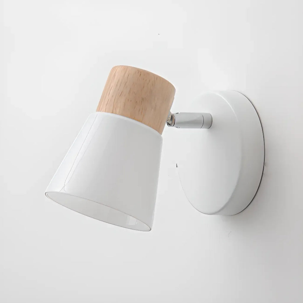 Applique murale moderne à 2 lumières en bois et verre pour salle de bain