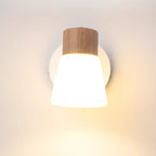 Applique murale moderne à 2 lumières en bois et verre pour salle de bain
