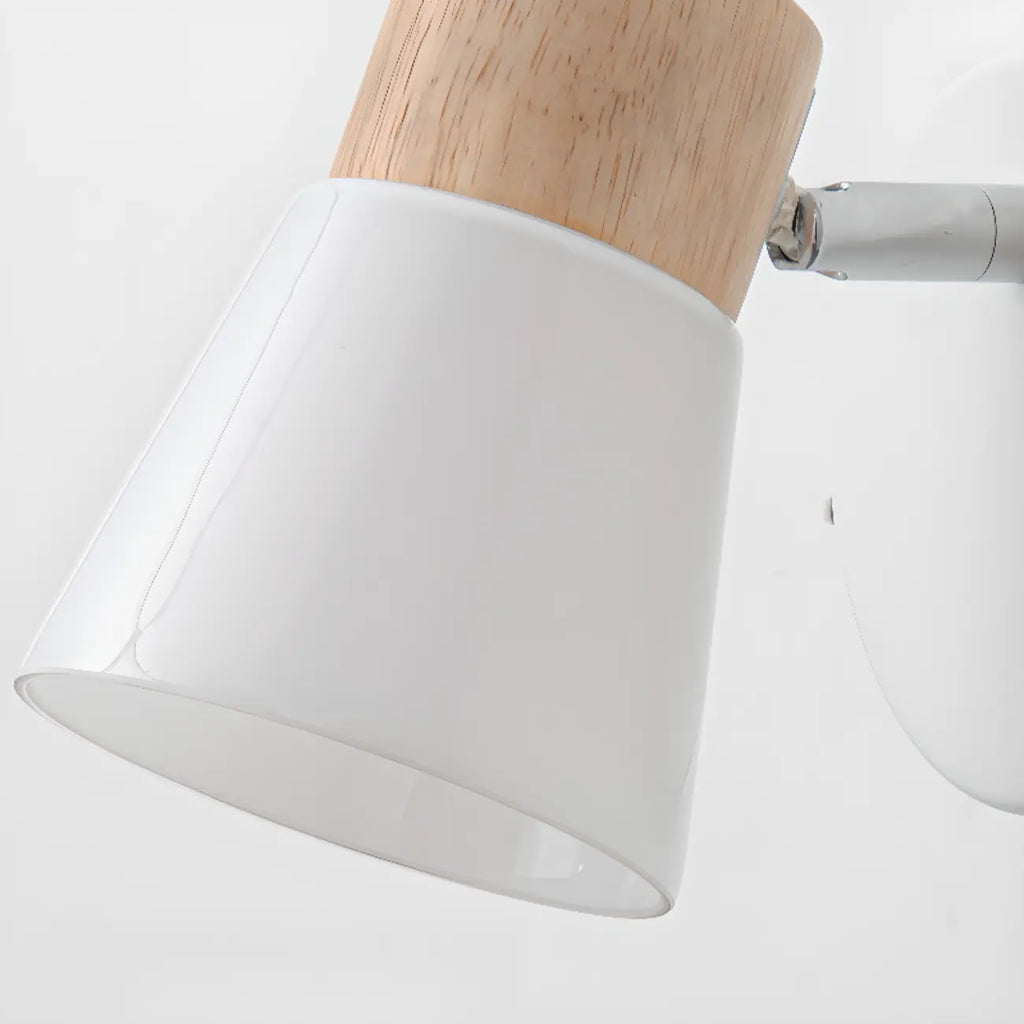 Applique murale moderne à 2 lumières en bois et verre pour salle de bain
