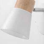 Applique murale moderne à 2 lumières en bois et verre pour salle de bain