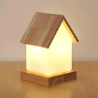 Lampe de chevet créative en bois en forme de maison