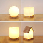 Lampe de chevet créative en bois en forme de maison