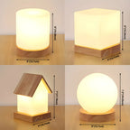 Lampe de chevet créative en bois en forme de maison