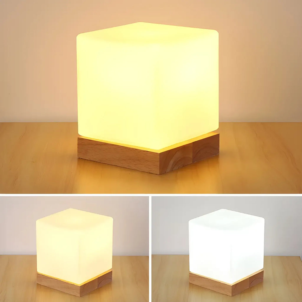 Lampe de chevet créative en bois en forme de maison