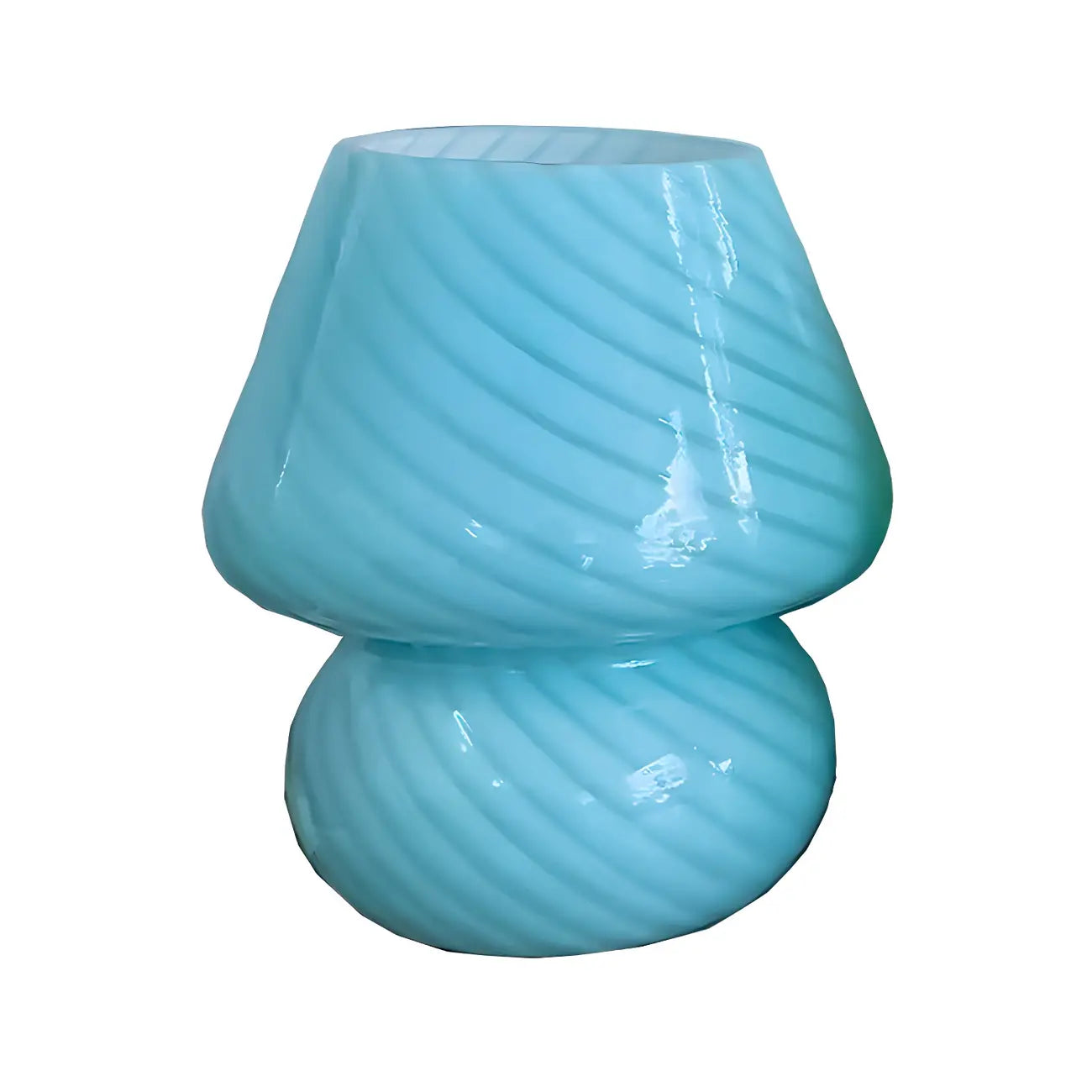 Lampe de table compacte en verre à motif en spirale pour usage résidentiel