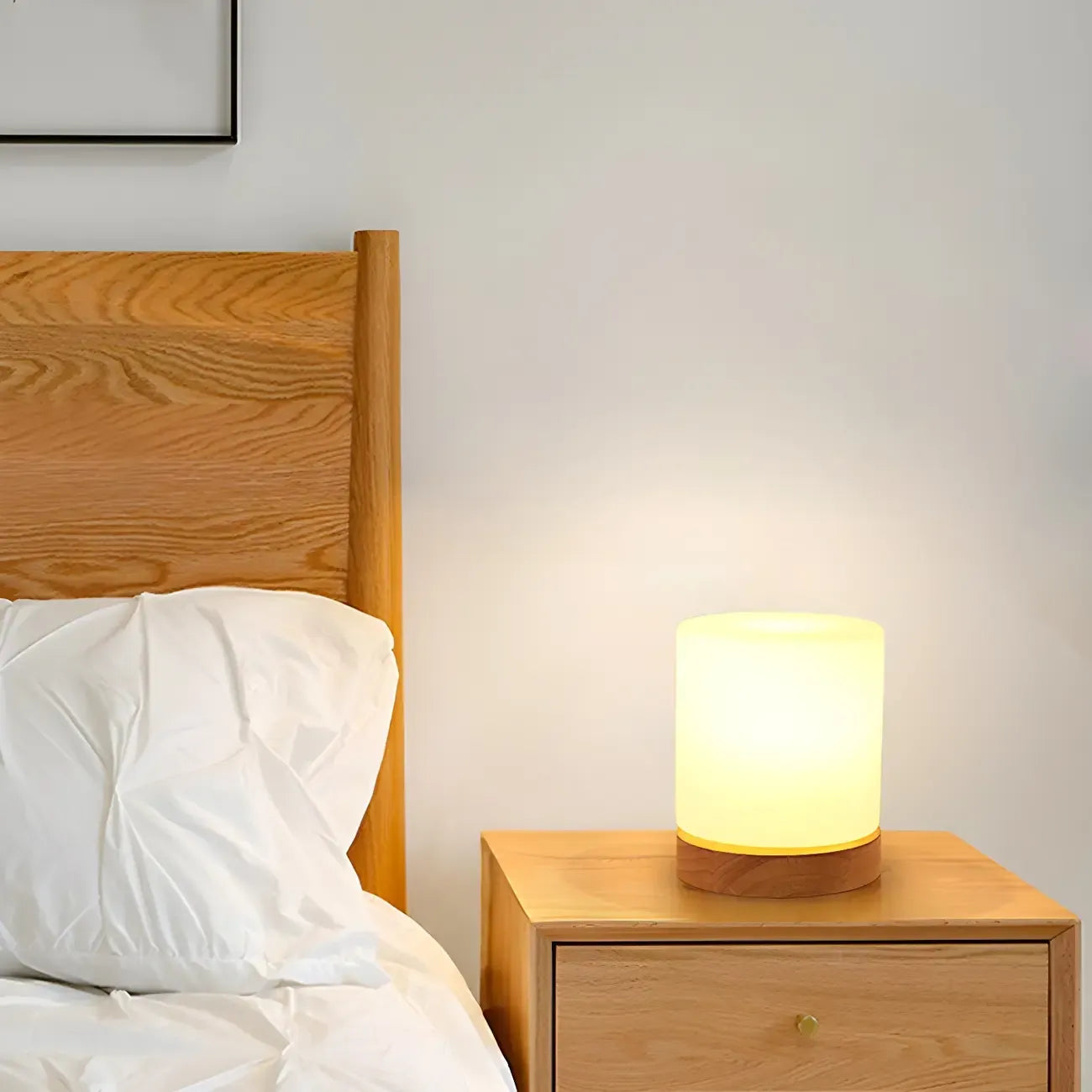 Lampe de chevet créative en bois en forme de maison