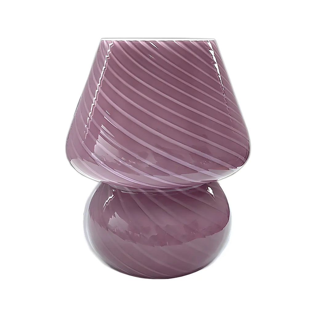 Lampe de table compacte en verre à motif en spirale pour usage résidentiel