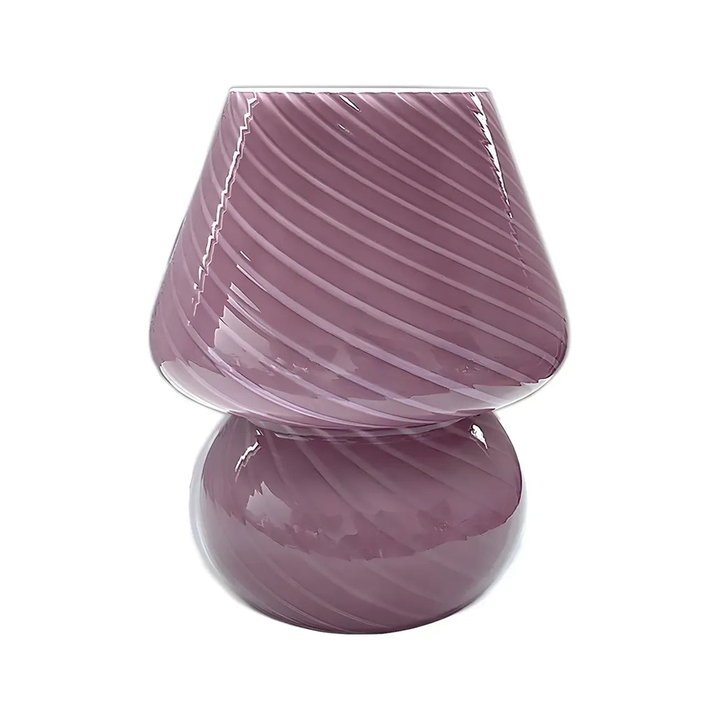 Lampe de table compacte en verre à motif en spirale pour usage résidentiel