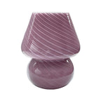 Lampe de table compacte en verre à motif en spirale pour usage résidentiel