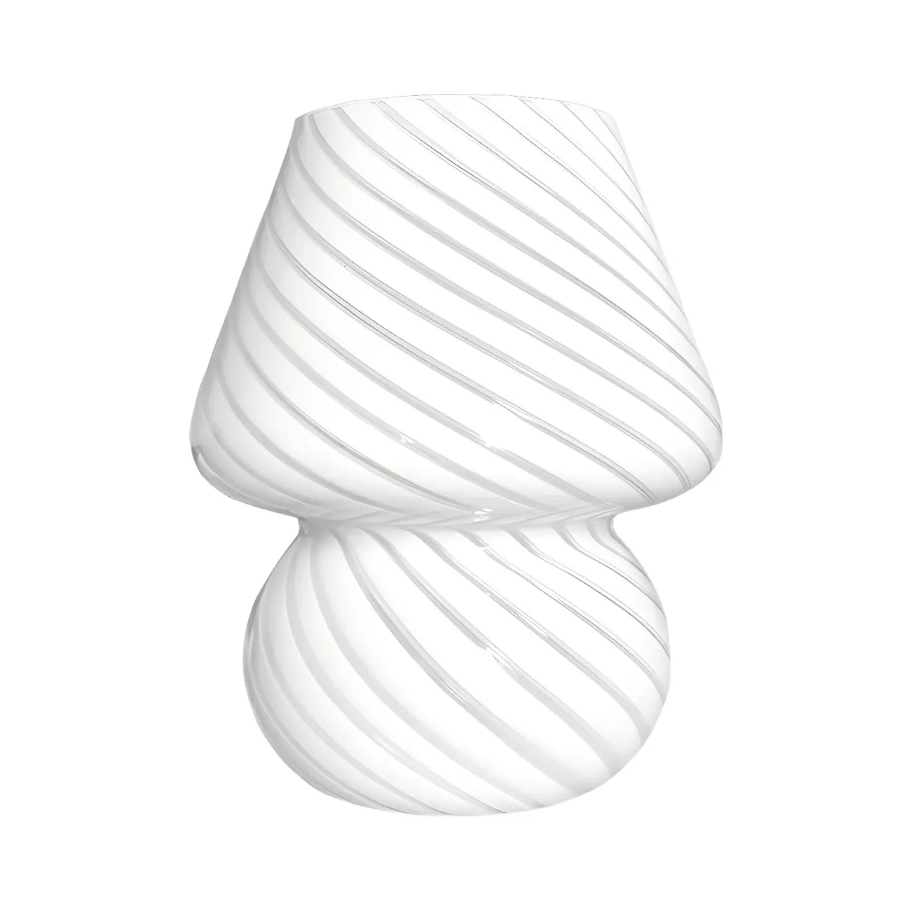 Lampe de table compacte en verre à motif en spirale pour usage résidentiel