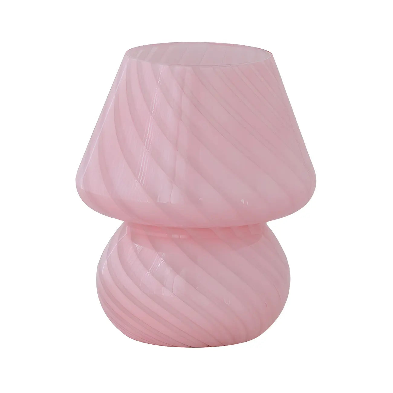 Lampe de table compacte en verre à motif en spirale pour usage résidentiel