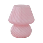 Lampe de table compacte en verre à motif en spirale pour usage résidentiel