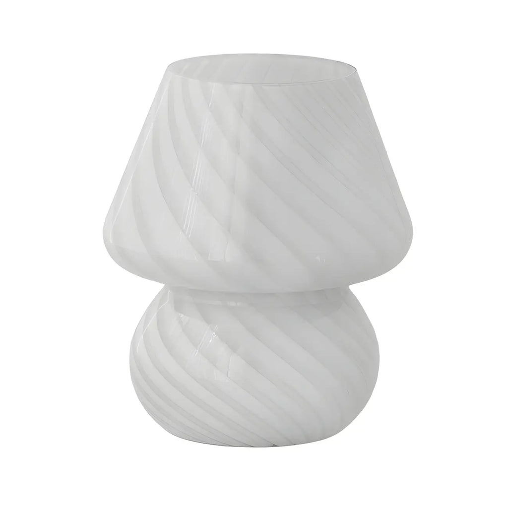 Lampe de table compacte en verre à motif en spirale pour usage résidentiel
