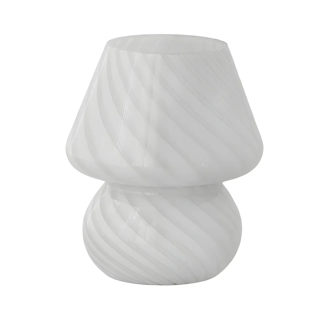 Lampe de table compacte en verre à motif en spirale pour usage résidentiel