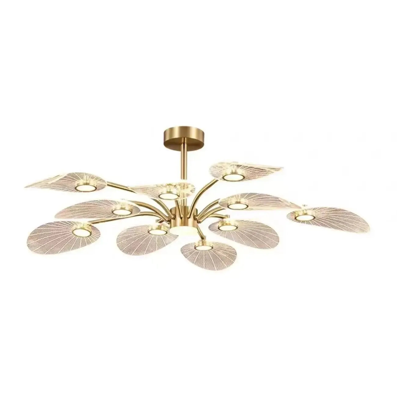 Plafonnier LED semi-encastré de luxe en forme de feuille pour chambre à coucher