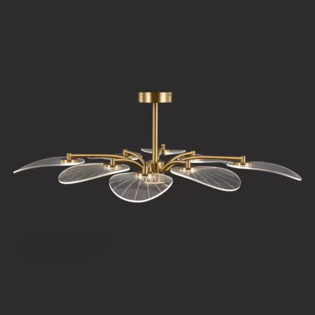 Plafonnier LED semi-encastré de luxe en forme de feuille pour chambre à coucher