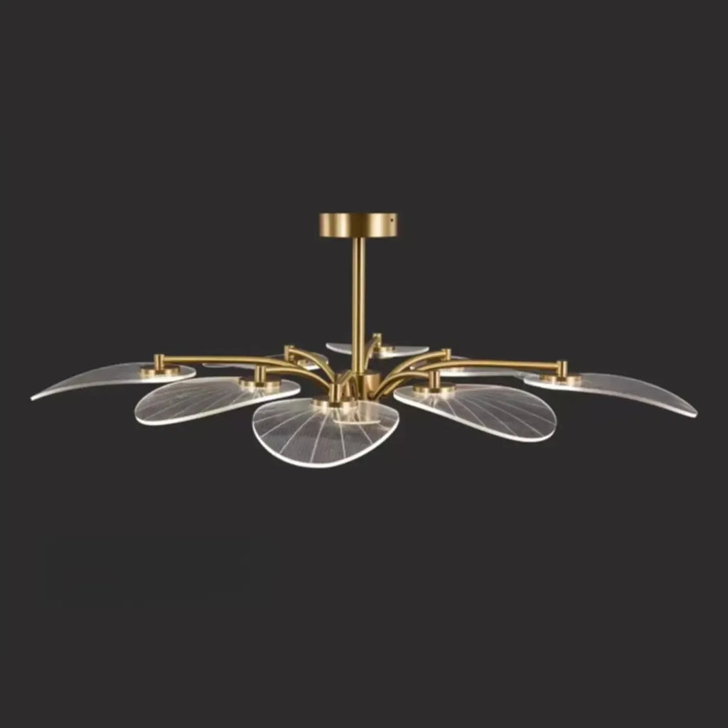 Plafonnier LED semi-encastré de luxe en forme de feuille pour chambre à coucher