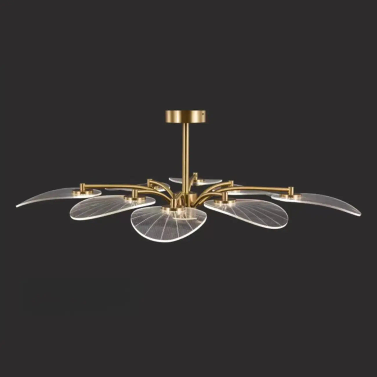 Plafonnier LED semi-encastré de luxe en forme de feuille pour chambre à coucher