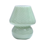 Lampe de table compacte en verre à motif en spirale pour usage résidentiel