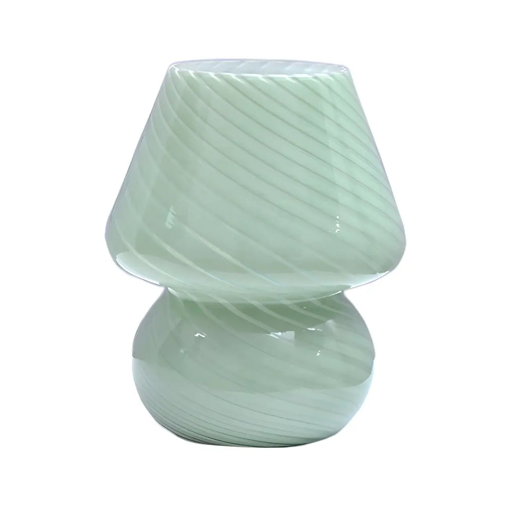 Lampe de table compacte en verre à motif en spirale pour usage résidentiel