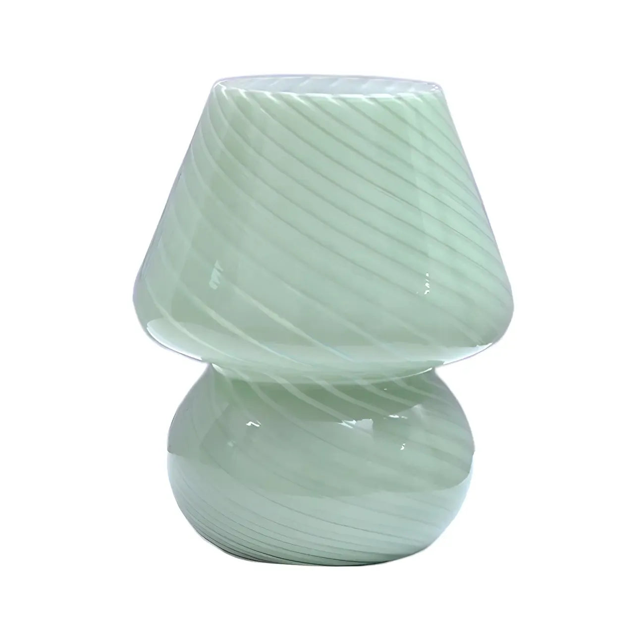 Lampe de table compacte en verre à motif en spirale pour usage résidentiel