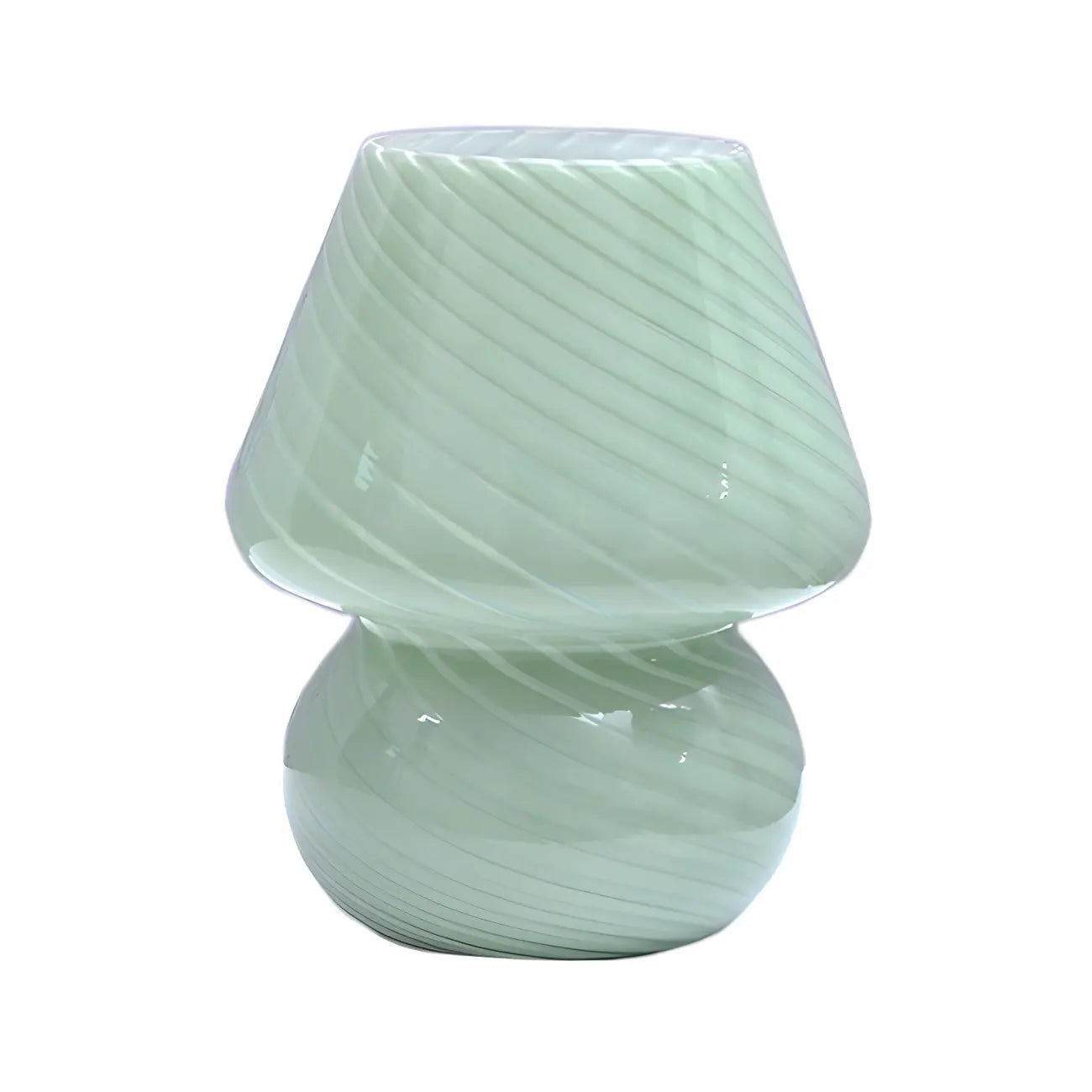 Lampe de table compacte en verre à motif en spirale pour usage résidentiel