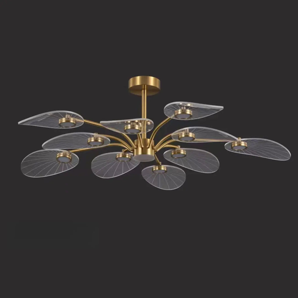 Plafonnier LED semi-encastré de luxe en forme de feuille pour chambre à coucher