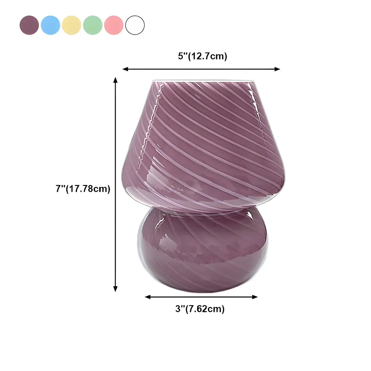 Lampe de table compacte en verre à motif en spirale pour usage résidentiel