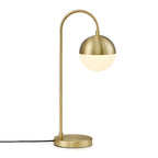 Lampada da tavolo moderna con globo in vetro e base dorata per camera da letto