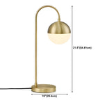 Lampada da tavolo moderna con globo in vetro e base dorata per camera da letto