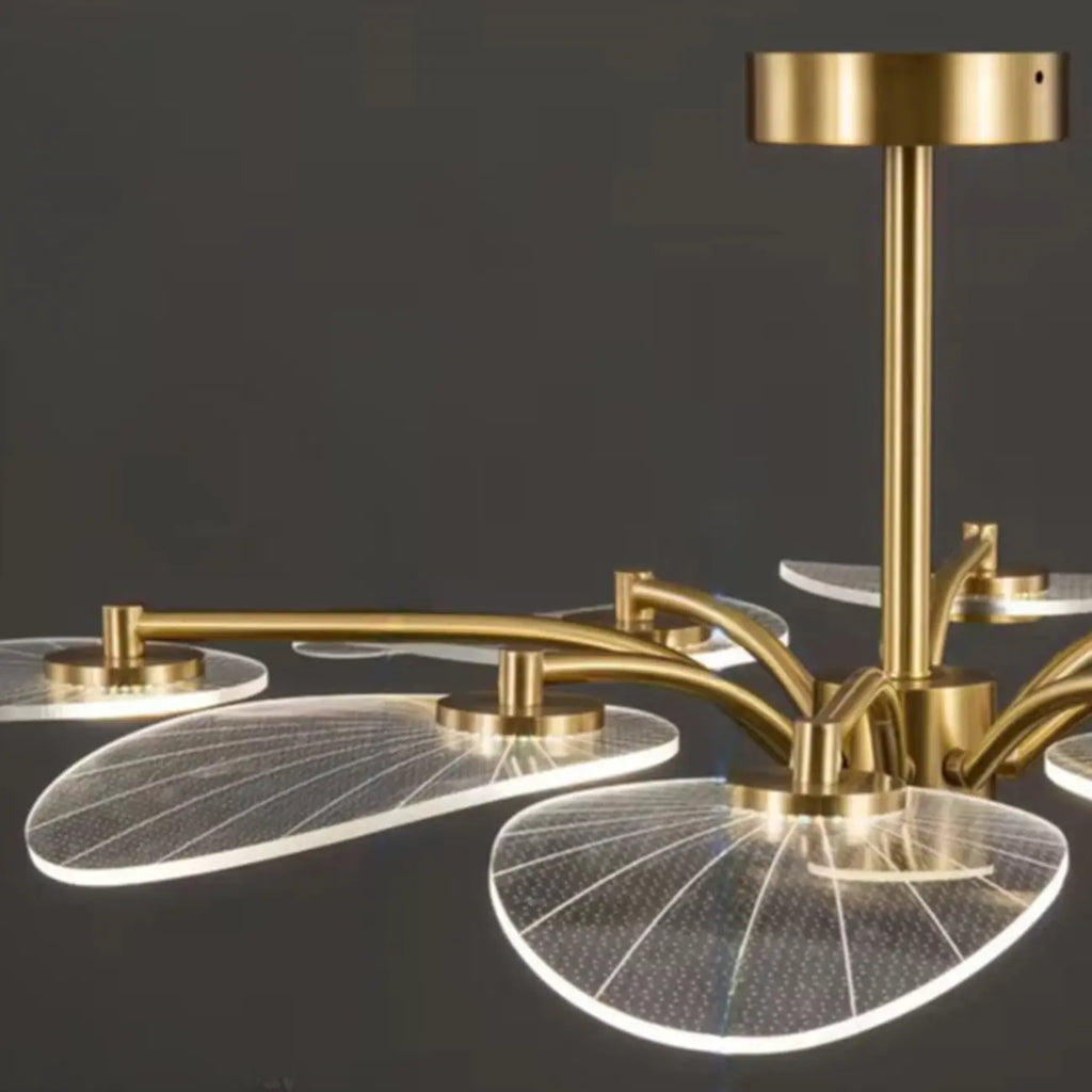 Plafonnier LED semi-encastré de luxe en forme de feuille pour chambre à coucher
