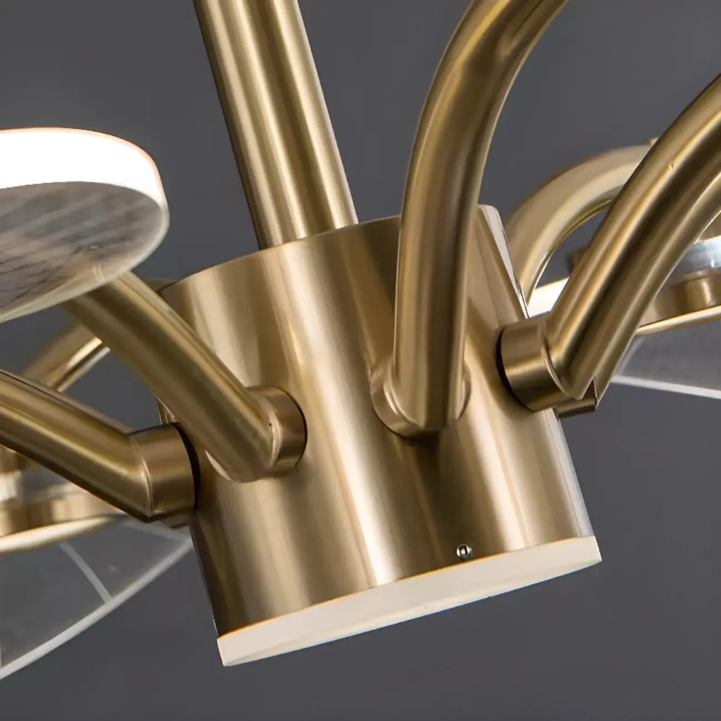 Plafonnier LED semi-encastré de luxe en forme de feuille pour chambre à coucher