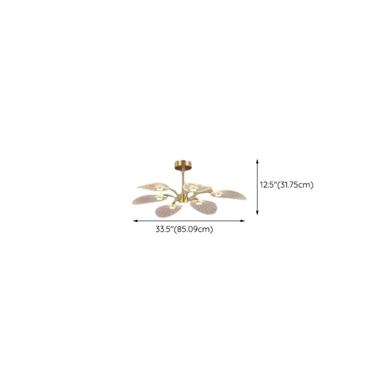 Plafonnier LED semi-encastré de luxe en forme de feuille pour chambre à coucher