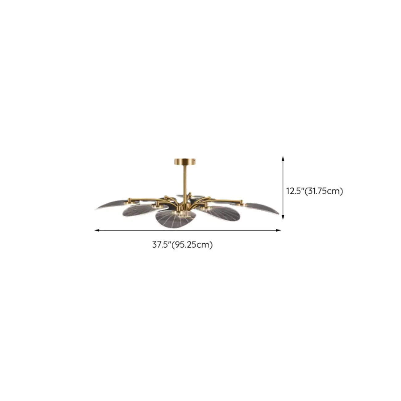 Plafonnier LED semi-encastré de luxe en forme de feuille pour chambre à coucher