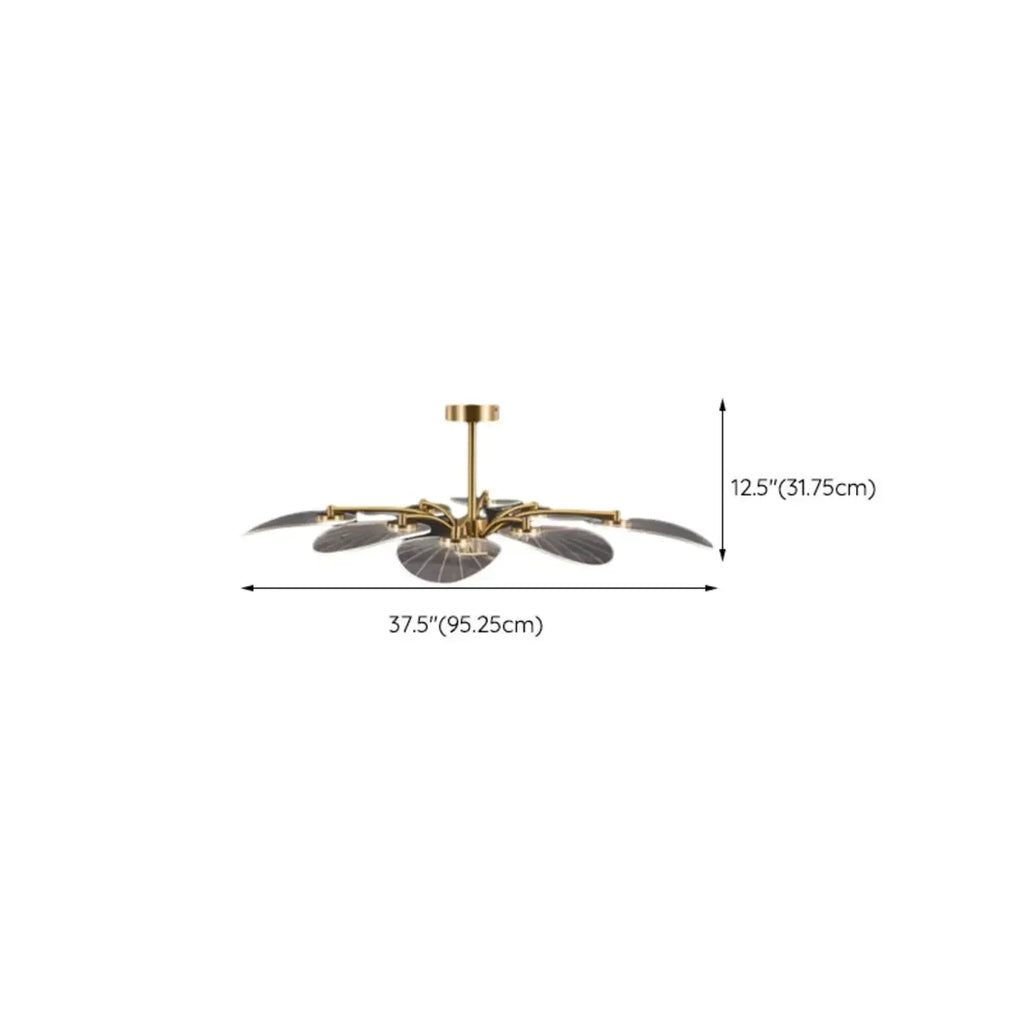 Plafonnier LED semi-encastré de luxe en forme de feuille pour chambre à coucher