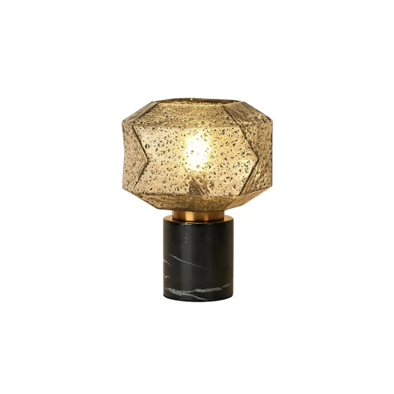 Lampe de table géométrique en verre caramel pour salon