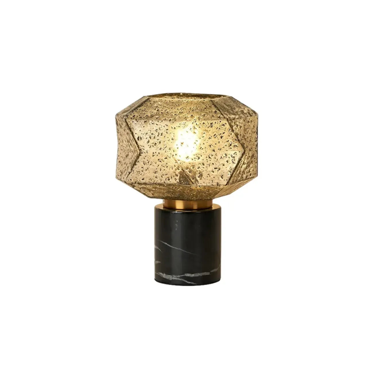 Lampe de table géométrique en verre caramel pour salon