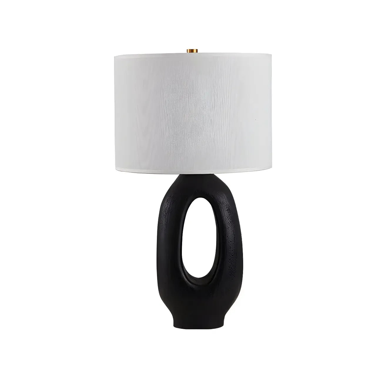 Lampada da tavolo con base in resina e paralume cilindrico Art Déco per camera da letto
