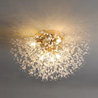 Plafonnier semi-encastré en cristal de luxe pour espace de vie