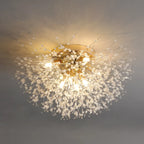 Plafonnier semi-encastré en cristal de luxe pour espace de vie