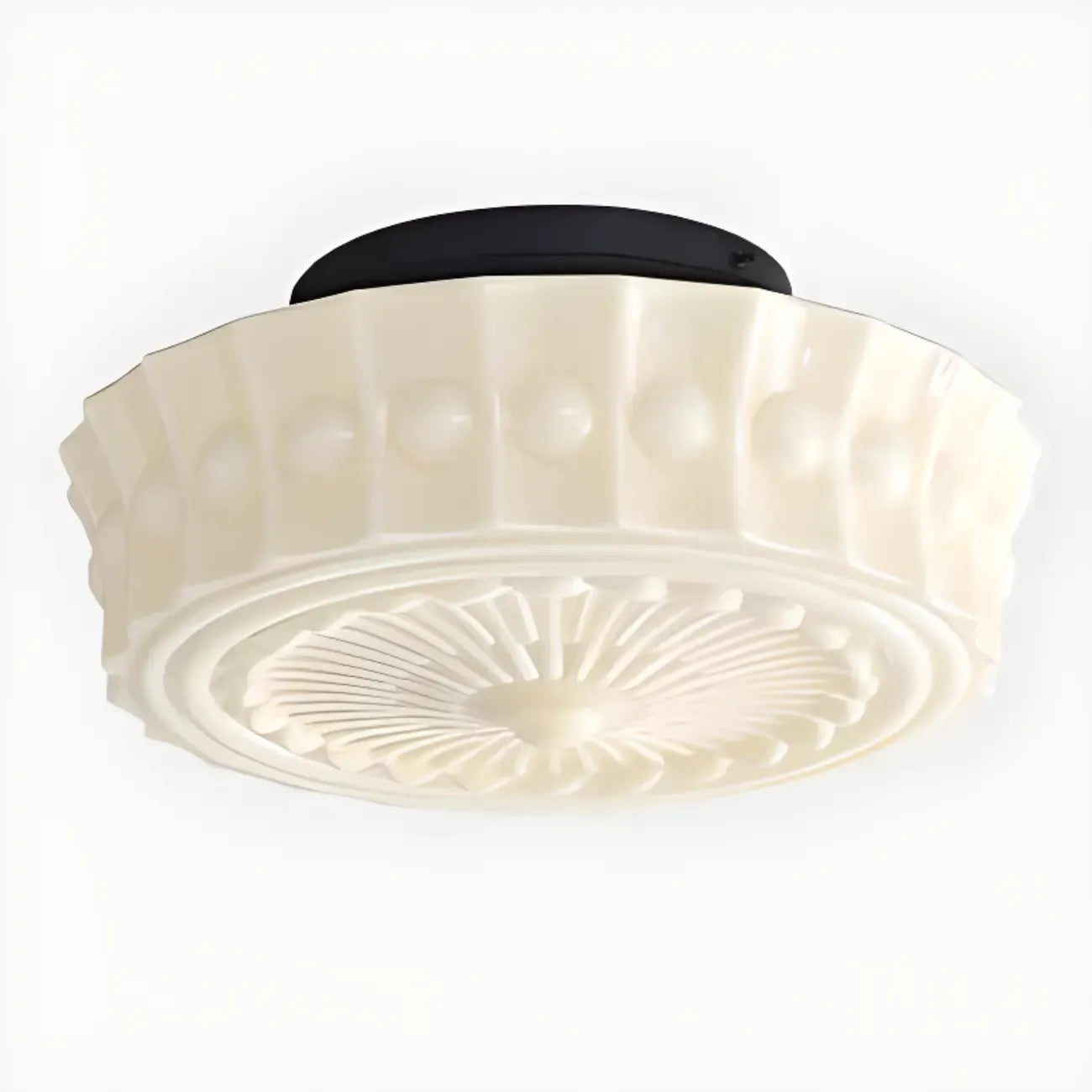 Mini plafonnier tambour ivoire pour salon