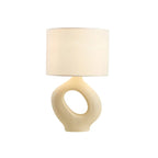 Lampada da tavolo con base in resina e paralume cilindrico Art Déco per camera da letto