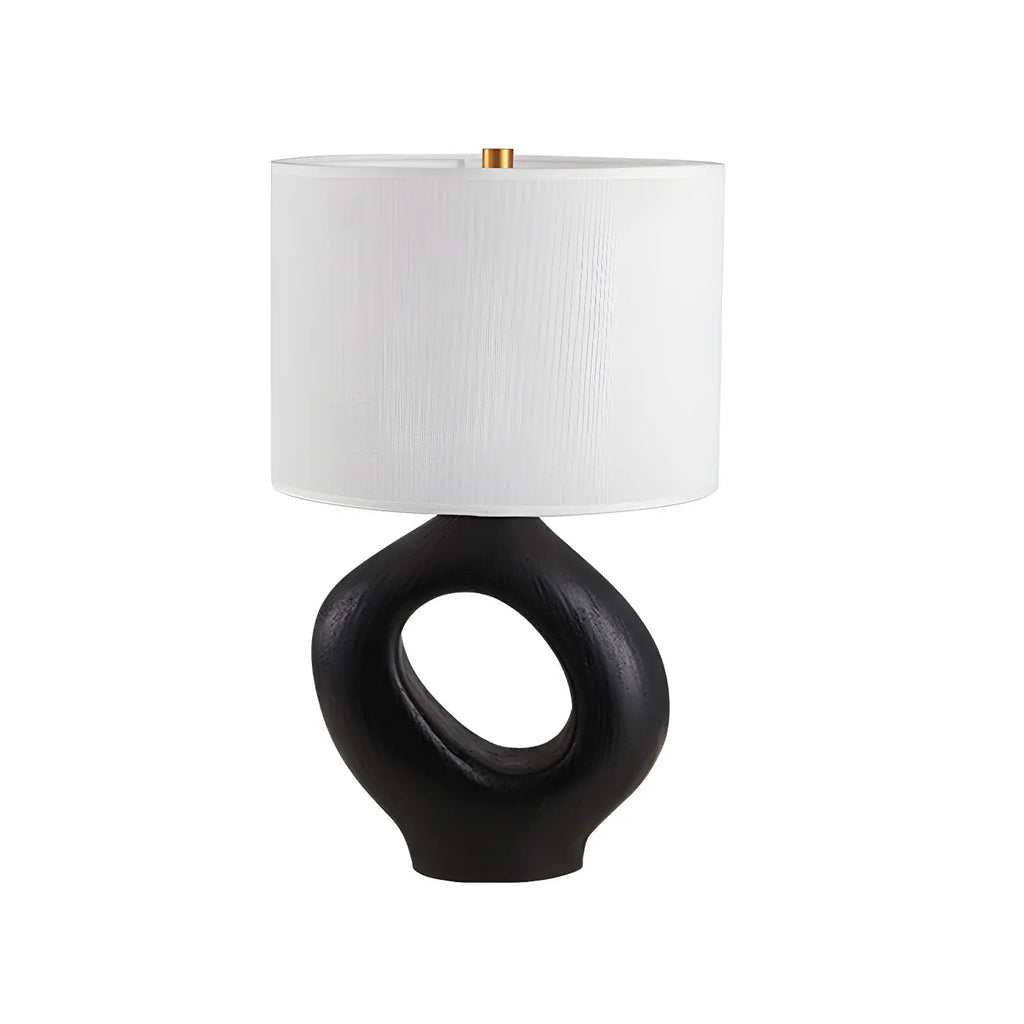 Lampada da tavolo con base in resina e paralume cilindrico Art Déco per camera da letto