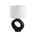 Lampada da tavolo con base in resina e paralume cilindrico Art Déco per camera da letto
