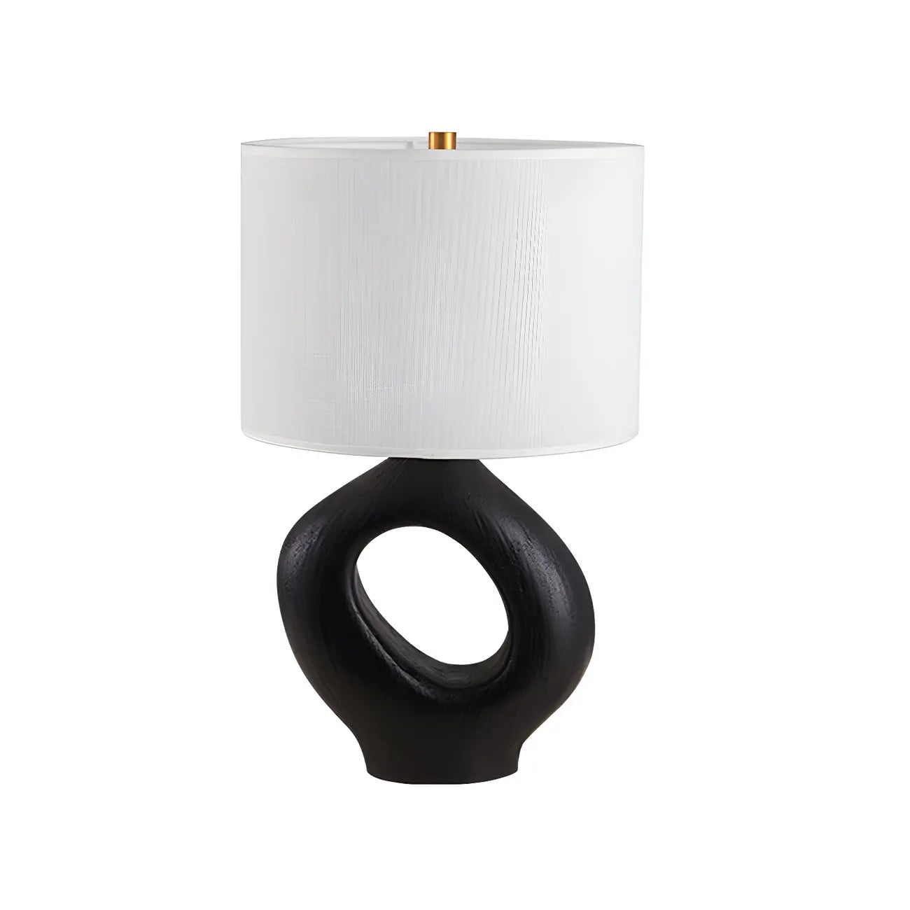 Lampada da tavolo con base in resina e paralume cilindrico Art Déco per camera da letto