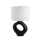 Lampada da tavolo con base in resina e paralume cilindrico Art Déco per camera da letto