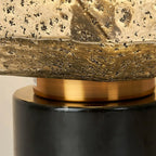 Lampe de table géométrique en verre caramel pour salon